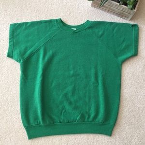 Vintage Short Sleeve Boxy Raglan Sweatshirt RN 14179 Creslan Acrylic Fiber